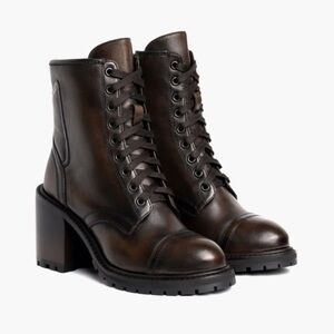 Women's Brown Leather Ankle Boots 
Rebel boots black coffee